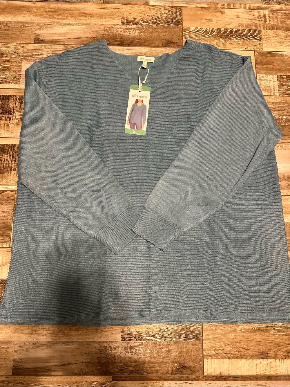 Ella Moss Women’s Lightweight Blue Crewneck Sweater